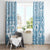 Blue Bula Fiji Window Curtain Unique Masi Tapa Pattern