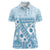 Blue Bula Fiji Women Polo Shirt Unique Masi Tapa Pattern