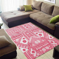 Pink Bula Fiji Area Rug Unique Masi Tapa Pattern LT14 - Polynesian Pride