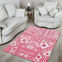 Pink Bula Fiji Area Rug Unique Masi Tapa Pattern LT14 - Polynesian Pride
