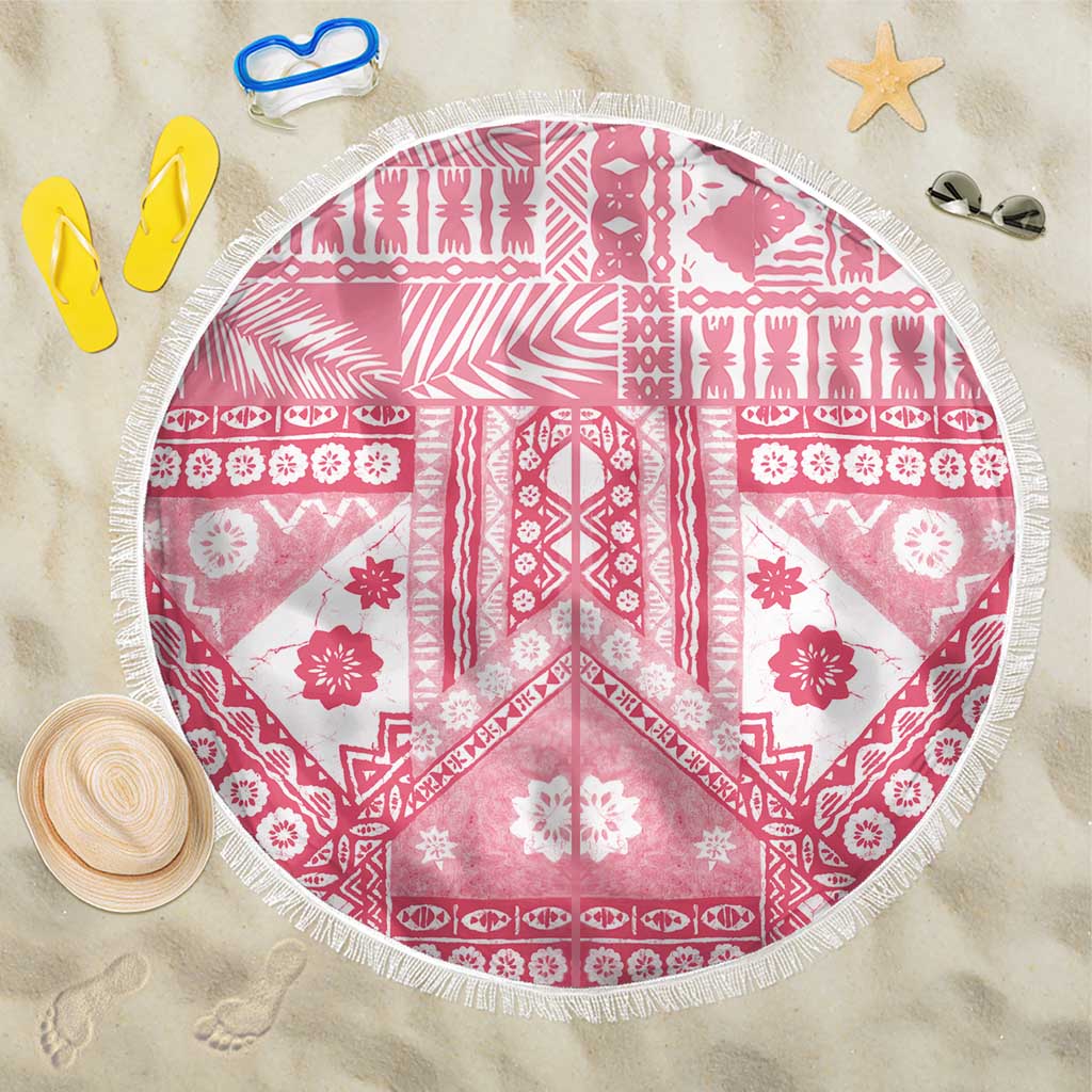 Pink Bula Fiji Beach Blanket Unique Masi Tapa Pattern LT14 One Size 150cm Pink - Polynesian Pride