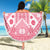 Pink Bula Fiji Beach Blanket Unique Masi Tapa Pattern