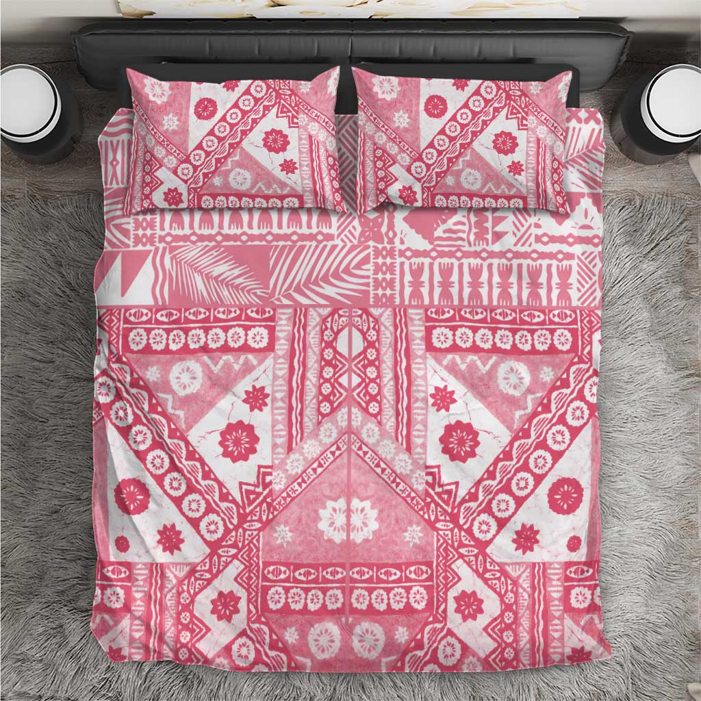 Pink Bula Fiji Bedding Set Unique Masi Tapa Pattern