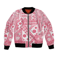 Pink Bula Fiji Bomber Jacket Unique Masi Tapa Pattern LT14 Unisex Pink - Polynesian Pride