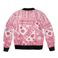 Pink Bula Fiji Bomber Jacket Unique Masi Tapa Pattern LT14 - Polynesian Pride