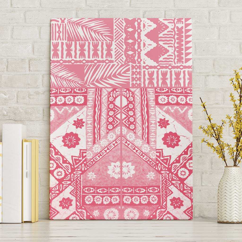 Pink Bula Fiji Canvas Wall Art Unique Masi Tapa Pattern LT14 Without Frame Pink - Polynesian Pride