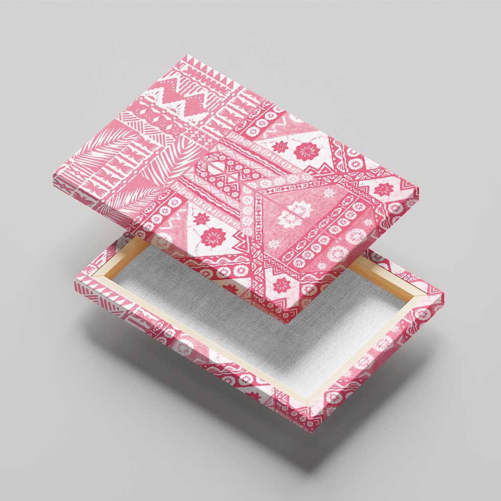 Pink Bula Fiji Canvas Wall Art Unique Masi Tapa Pattern LT14 - Polynesian Pride