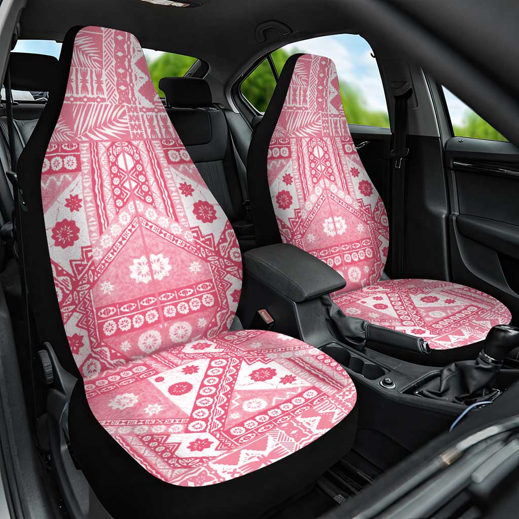 Pink Bula Fiji Car Seat Cover Unique Masi Tapa Pattern LT14 One Size Pink - Polynesian Pride