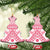 Pink Bula Fiji Ceramic Ornament Unique Masi Tapa Pattern