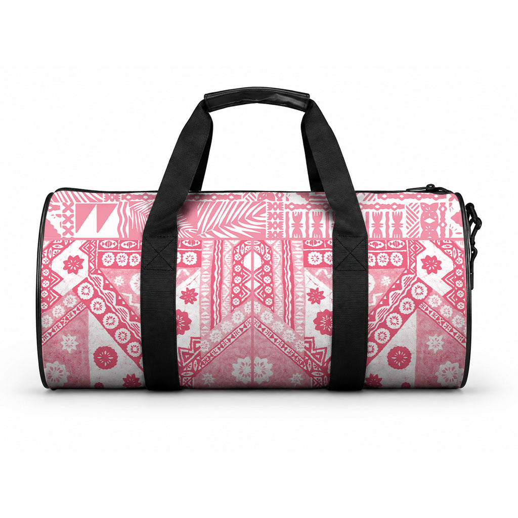 Pink Bula Fiji Duffle Bag Unique Masi Tapa Pattern LT14 One size Pink - Polynesian Pride