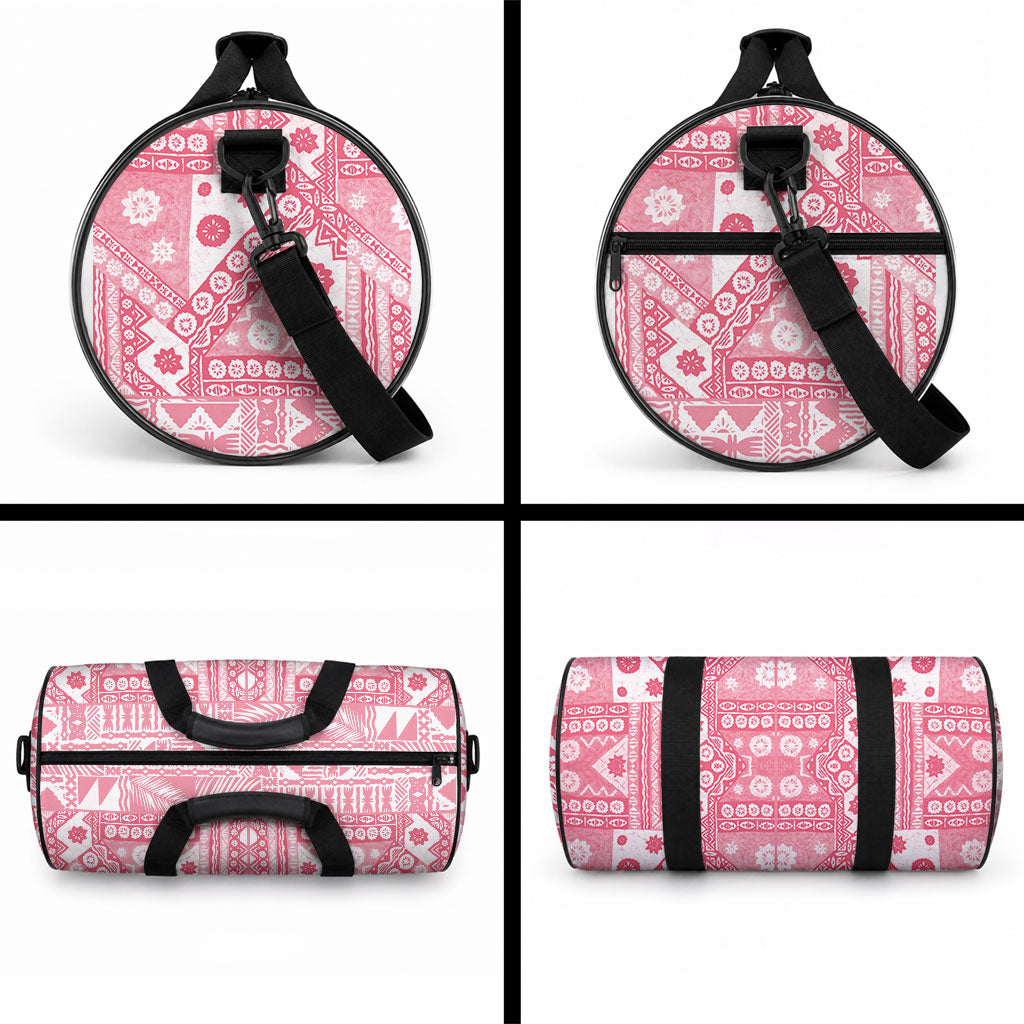 Pink Bula Fiji Duffle Bag Unique Masi Tapa Pattern LT14 - Polynesian Pride