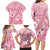 Pink Bula Fiji Family Matching Long Sleeve Bodycon Dress and Hawaiian Shirt Unique Masi Tapa Pattern