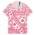 Pink Bula Fiji Family Matching Long Sleeve Bodycon Dress and Hawaiian Shirt Unique Masi Tapa Pattern