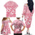 Pink Bula Fiji Family Matching Off The Shoulder Long Sleeve Dress and Hawaiian Shirt Unique Masi Tapa Pattern