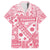 Pink Bula Fiji Family Matching Off The Shoulder Long Sleeve Dress and Hawaiian Shirt Unique Masi Tapa Pattern