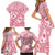 Pink Bula Fiji Family Matching Short Sleeve Bodycon Dress and Hawaiian Shirt Unique Masi Tapa Pattern