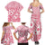 Pink Bula Fiji Family Matching Summer Maxi Dress and Hawaiian Shirt Unique Masi Tapa Pattern