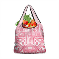 Pink Bula Fiji Grocery Bag Unique Masi Tapa Pattern LT14 1-pack One Size Pink - Polynesian Pride