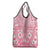 Pink Bula Fiji Grocery Bag Unique Masi Tapa Pattern