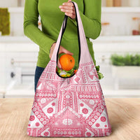 Pink Bula Fiji Grocery Bag Unique Masi Tapa Pattern LT14 - Polynesian Pride