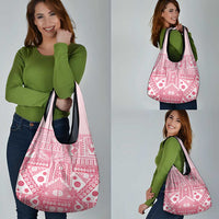 Pink Bula Fiji Grocery Bag Unique Masi Tapa Pattern LT14 - Polynesian Pride