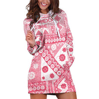Pink Bula Fiji Hoodie Dress Unique Masi Tapa Pattern LT14 Pink - Polynesian Pride