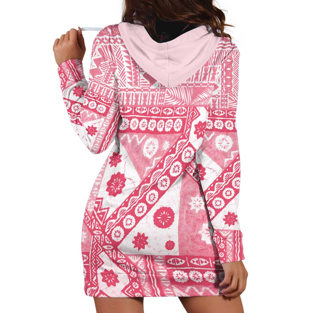 Pink Bula Fiji Hoodie Dress Unique Masi Tapa Pattern LT14 - Polynesian Pride