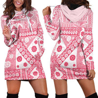 Pink Bula Fiji Hoodie Dress Unique Masi Tapa Pattern LT14 - Polynesian Pride