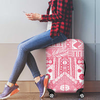 Pink Bula Fiji Luggage Cover Unique Masi Tapa Pattern LT14 - Polynesian Pride