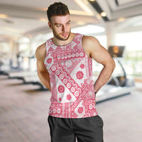 Pink Bula Fiji Men Tank Top Unique Masi Tapa Pattern LT14 Pink - Polynesian Pride