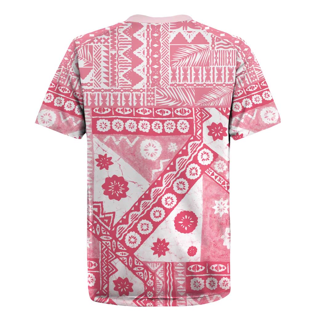 Pink Bula Fiji Rugby Jersey Unique Masi Tapa Pattern LT14 - Polynesian Pride