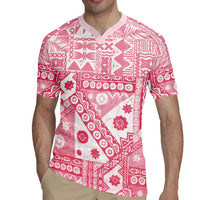 Pink Bula Fiji Rugby Jersey Unique Masi Tapa Pattern LT14 - Polynesian Pride