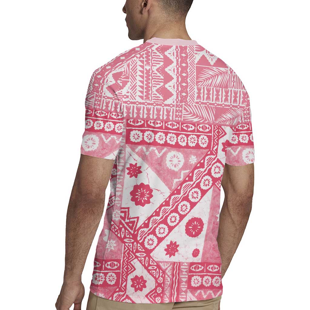 Pink Bula Fiji Rugby Jersey Unique Masi Tapa Pattern LT14 - Polynesian Pride