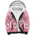 Pink Bula Fiji Sherpa Hoodie Unique Masi Tapa Pattern