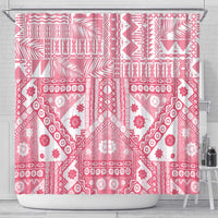Pink Bula Fiji Shower Curtain Unique Masi Tapa Pattern LT14 - Polynesian Pride