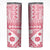 Pink Bula Fiji Skinny Tumbler Unique Masi Tapa Pattern