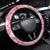 Pink Bula Fiji Steering Wheel Cover Unique Masi Tapa Pattern