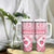 Pink Bula Fiji Tumbler With Handle Unique Masi Tapa Pattern