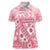 Pink Bula Fiji Women Polo Shirt Unique Masi Tapa Pattern