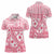 Pink Bula Fiji Women Polo Shirt Unique Masi Tapa Pattern