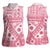 Pink Bula Fiji Women Sleeveless Polo Shirt Unique Masi Tapa Pattern