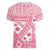 Pink Bula Fiji Women V-Neck T-Shirt Unique Masi Tapa Pattern