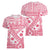 Pink Bula Fiji Women V-Neck T-Shirt Unique Masi Tapa Pattern