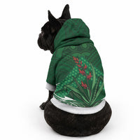 Rongoa Maori New Zealand Harakeke Pet Hoodie NZ Weaving Pattern Green LT14 - Polynesian Pride
