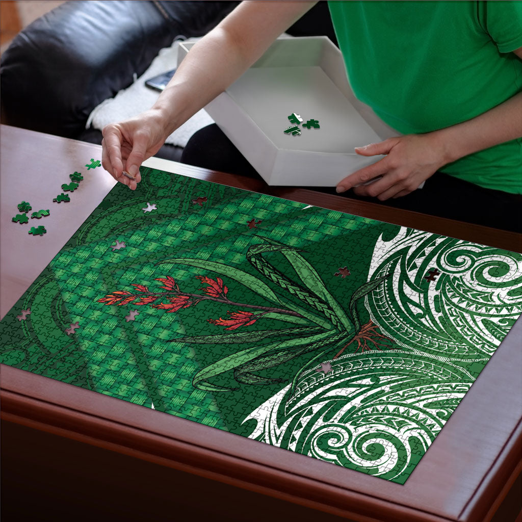 Rongoa Maori New Zealand Harakeke Puzzle NZ Weaving Pattern Green LT14 - Polynesian Pride
