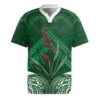 Rongoa Maori New Zealand Harakeke Rugby Jersey NZ Weaving Pattern Green LT14 Green - Polynesian Pride