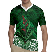 Rongoa Maori New Zealand Harakeke Rugby Jersey NZ Weaving Pattern Green LT14 - Polynesian Pride