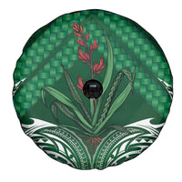 Rongoa Maori New Zealand Harakeke Spare Tire Cover NZ Weaving Pattern Green LT14 - Polynesian Pride