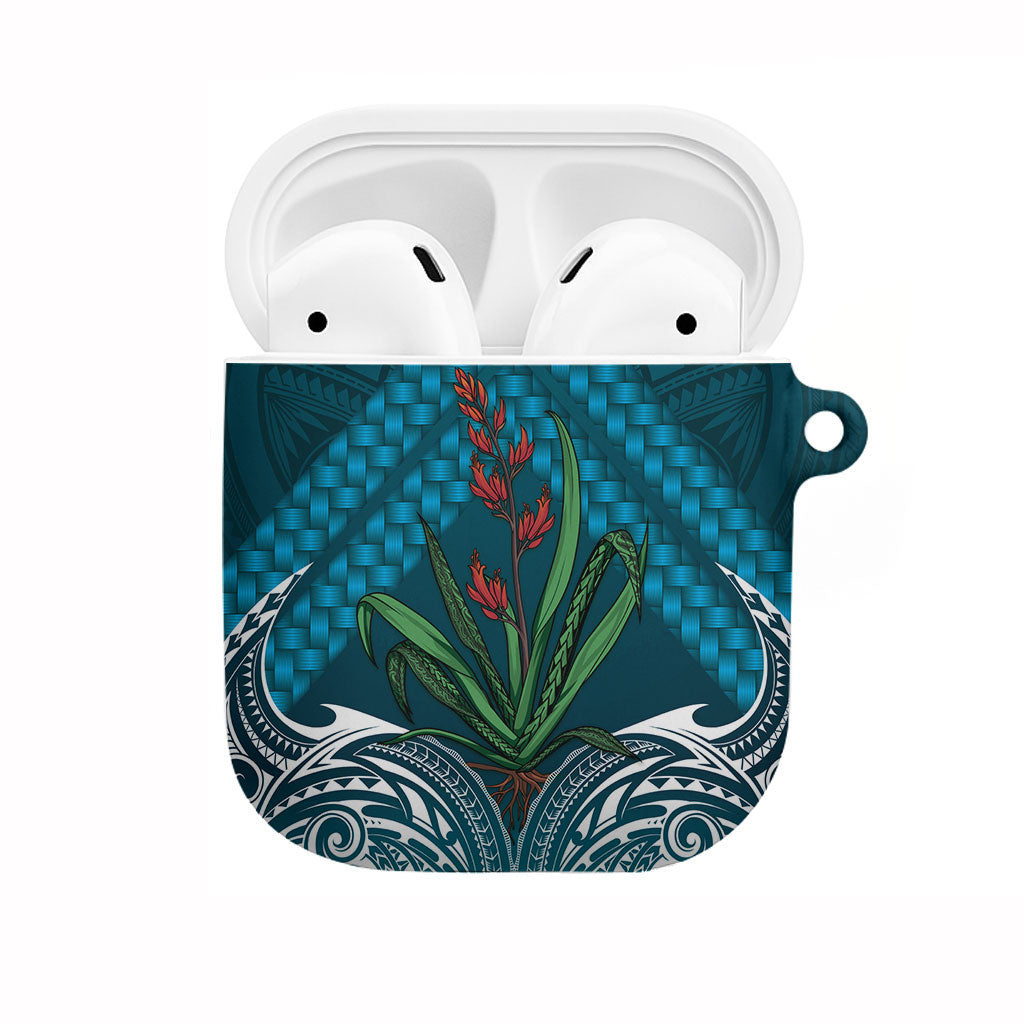 Rongoa Maori New Zealand Harakeke AirPods Case NZ Weaving Pattern Dark Teal LT14 Dark Teal - Polynesian Pride