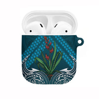 Rongoa Maori New Zealand Harakeke AirPods Case NZ Weaving Pattern Dark Teal LT14 Dark Teal - Polynesian Pride